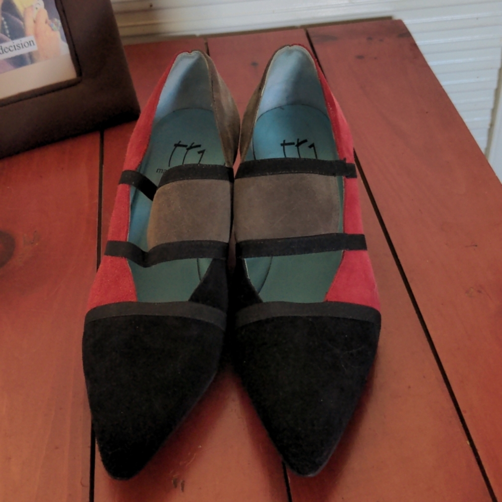 Thierry Rabotin 3-Color Suede Pumps Size 9 1/2